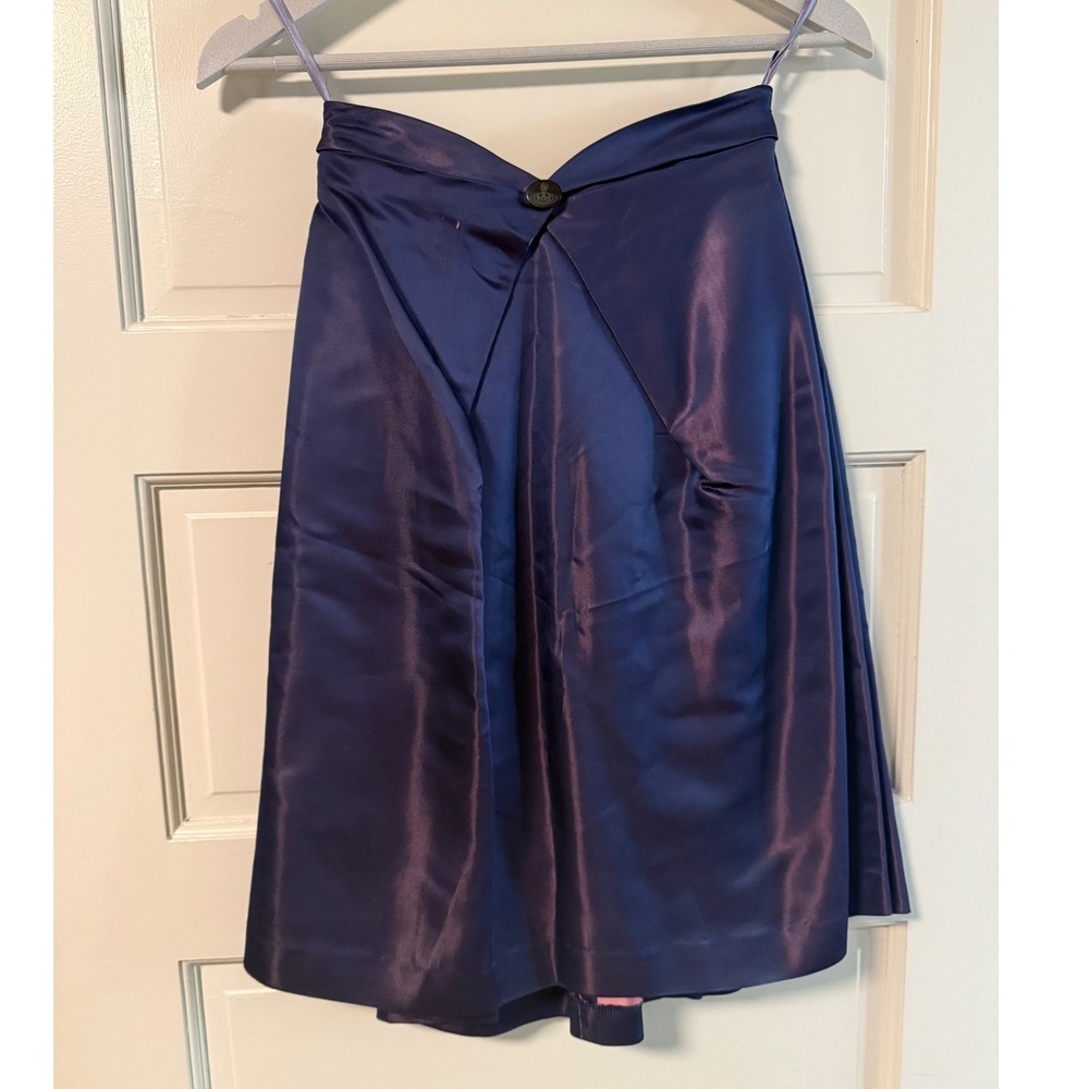 Vintage Vivienne Westwood Red Label Purple Iridescent Pleated Skirt Italy Wm 40